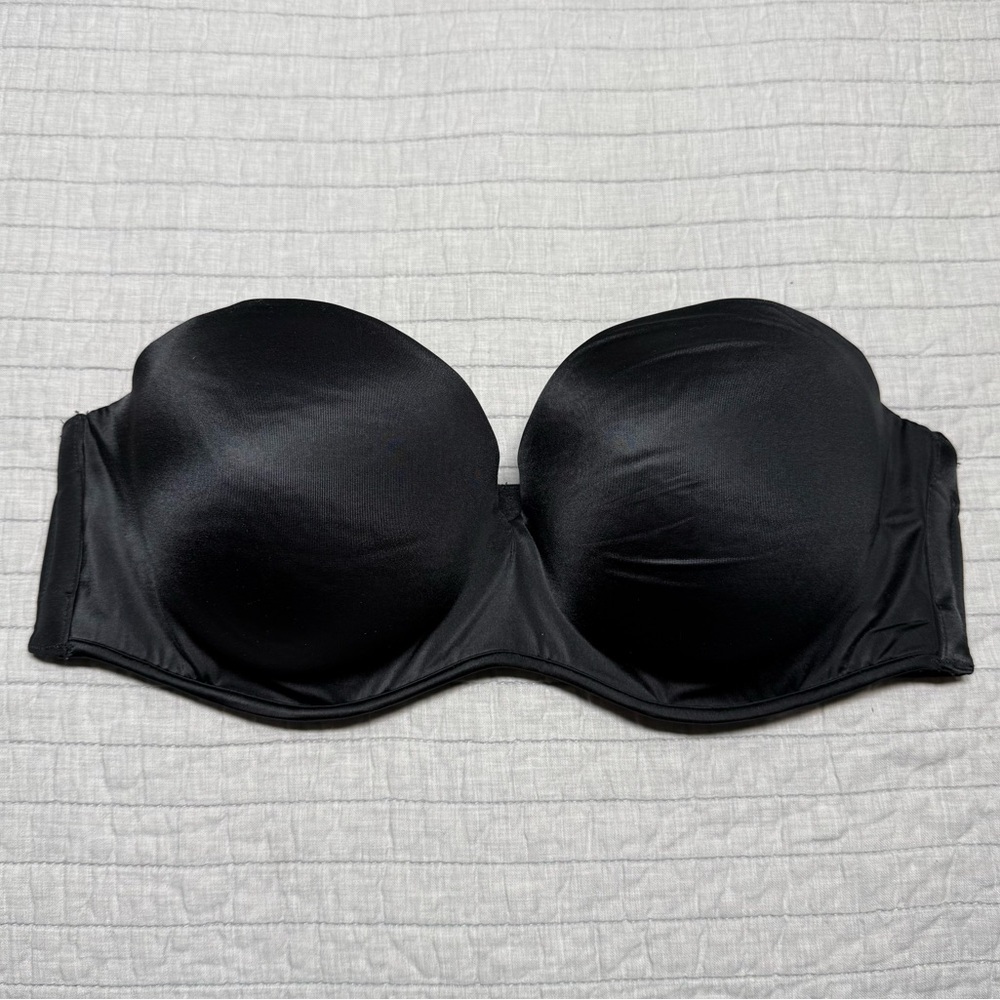 Cacique Black Multi-Way Zoned Strapless Bra Size 38D